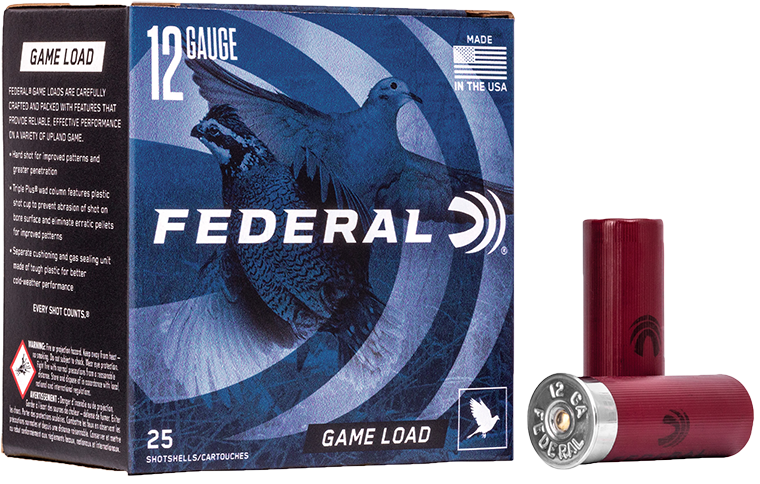 Federal Game Load 12Gauge 2.75" 8 3.25Dram 1oz 25R/Bx Shotshell New H1218-img-0