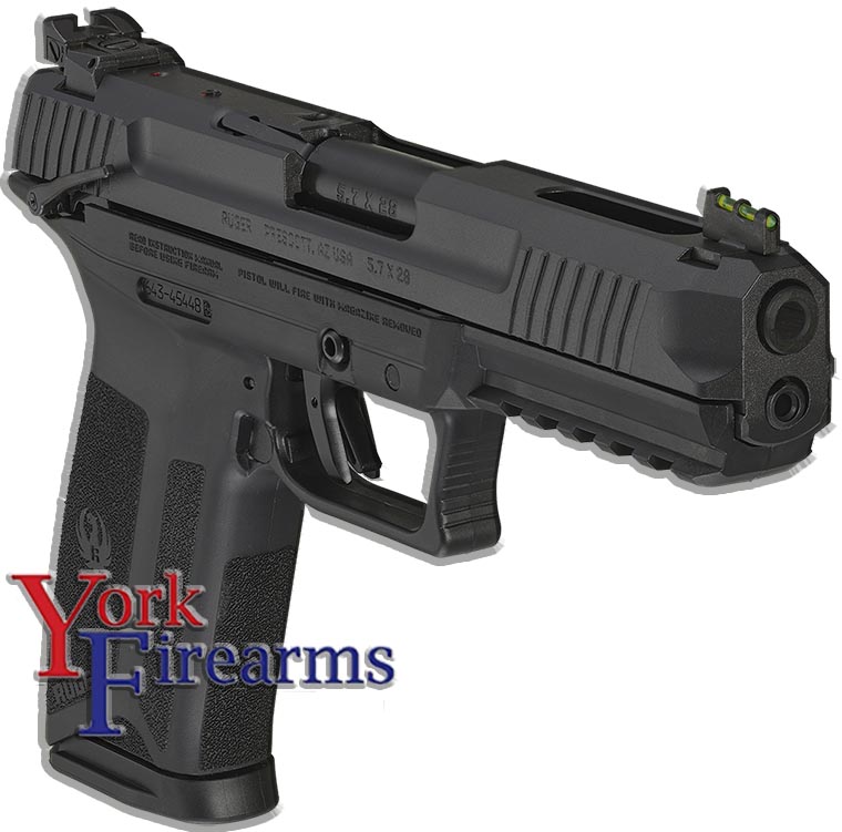 Ruger 57 5.7x28mm 2/20R Mags Fiber Optic Sights Ambi Pistol NEW 16401-img-1