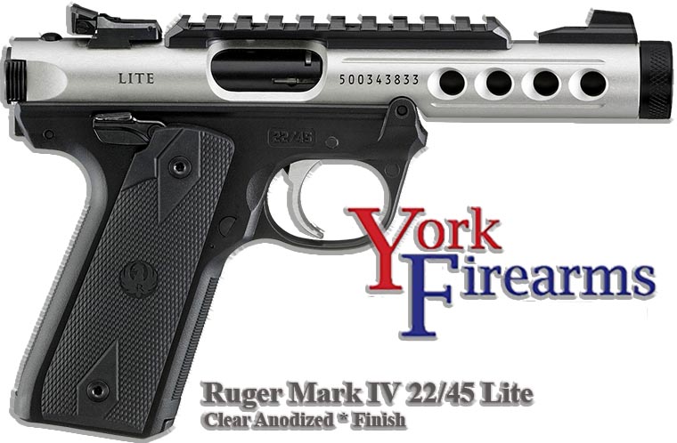 Ruger Mark IV 22/45 Lite Optic Ready & Threaded Clear Anodized NEW 43945-img-0