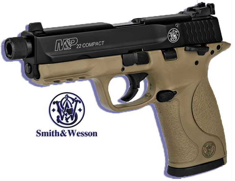 Smith & Wesson M&P22 Compact 3.3" Theaded Barrel FDE Pistol NEW 10242-img-0