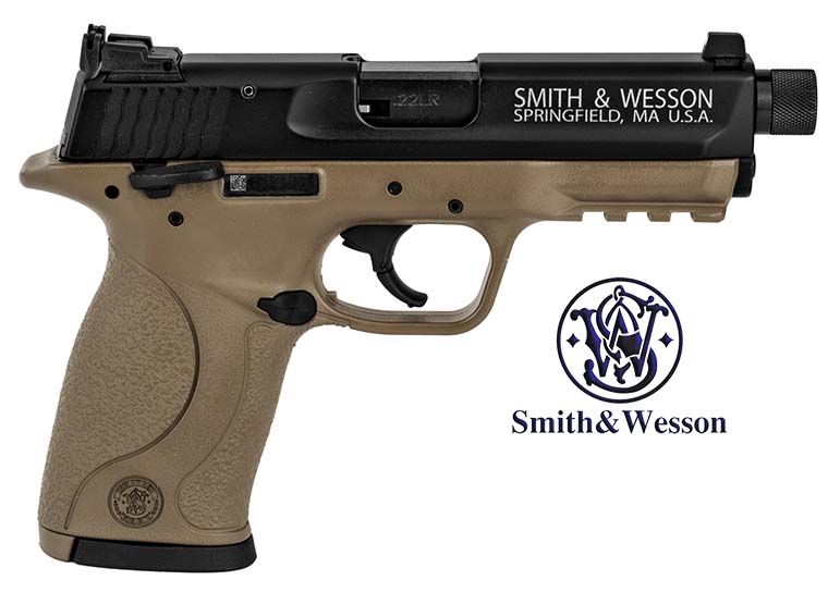 Smith & Wesson M&P22 Compact 3.3" Theaded Barrel FDE Pistol NEW 10242-img-1